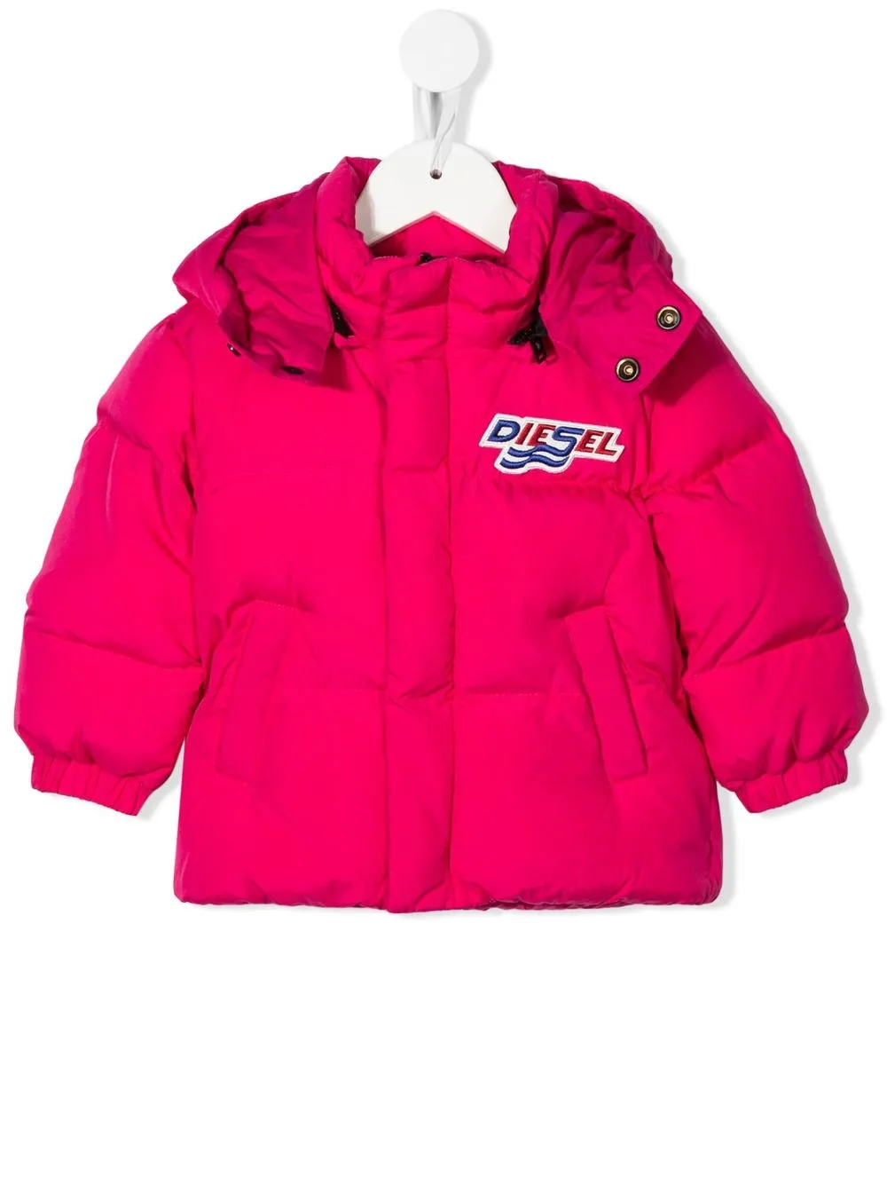 

Пуховик с нашивкой-логотипом Diesel Kids, розовый