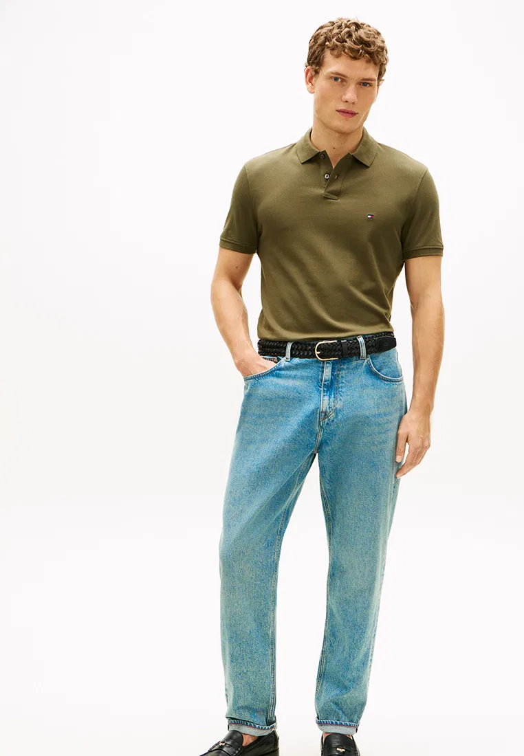 Поло мужское, Regular Fit, модель 1985, Asia Fit Tommy Hilfiger, оливковый — фото 4