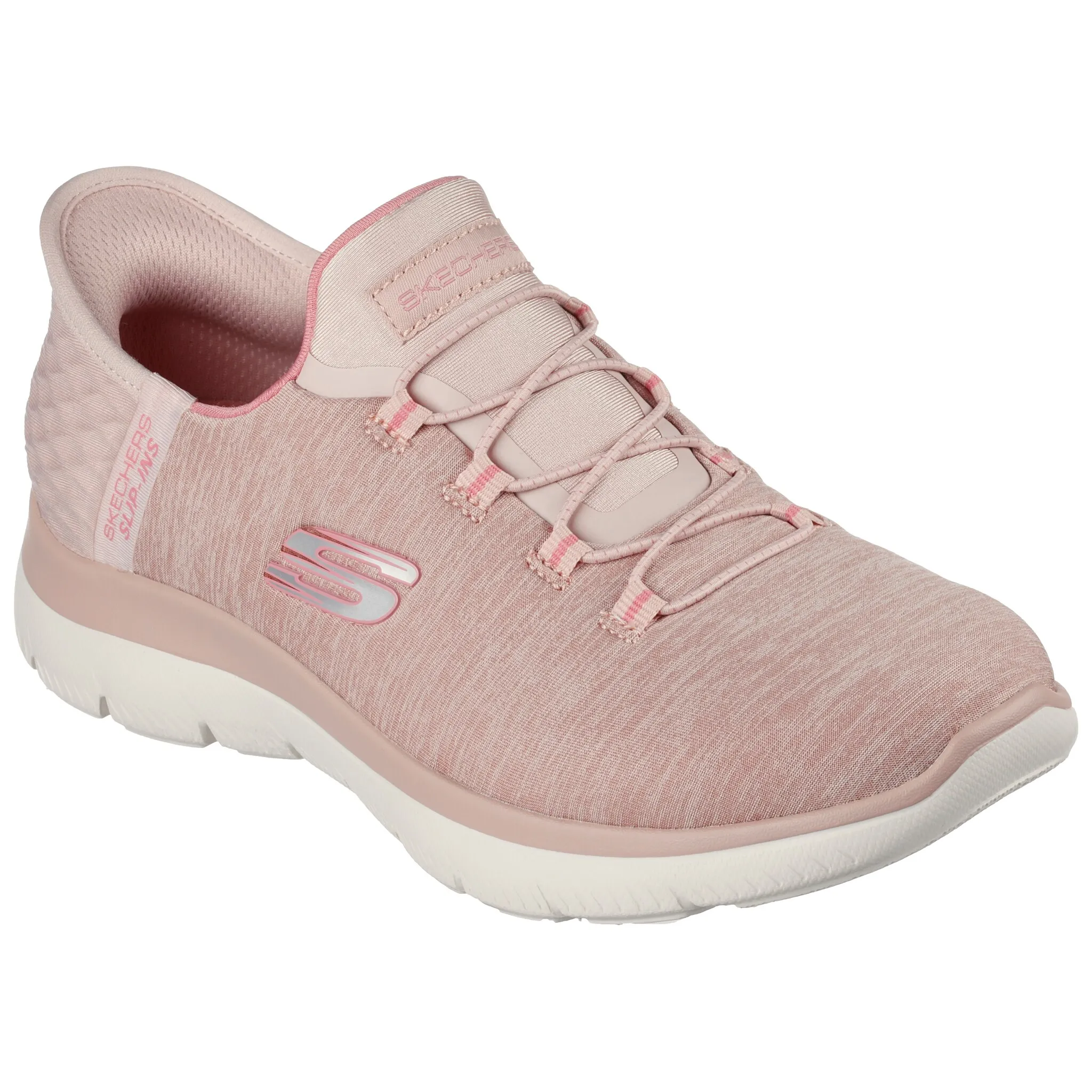 Тапочки Skechers "SUMMITS DAZZLING HAZE", кроссовки без шнуровки, повседневная обувь с тонкими контрастными деталями, розовый