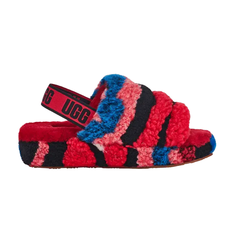 Кроссовки UGG Wmns Fluff Yeah Slide Cali Collage - Red, красный