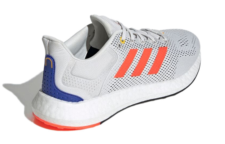 Кроссовки для бега серии Pure Boost для мужчин с низким верхом серо-красные Adidas — фото 4
