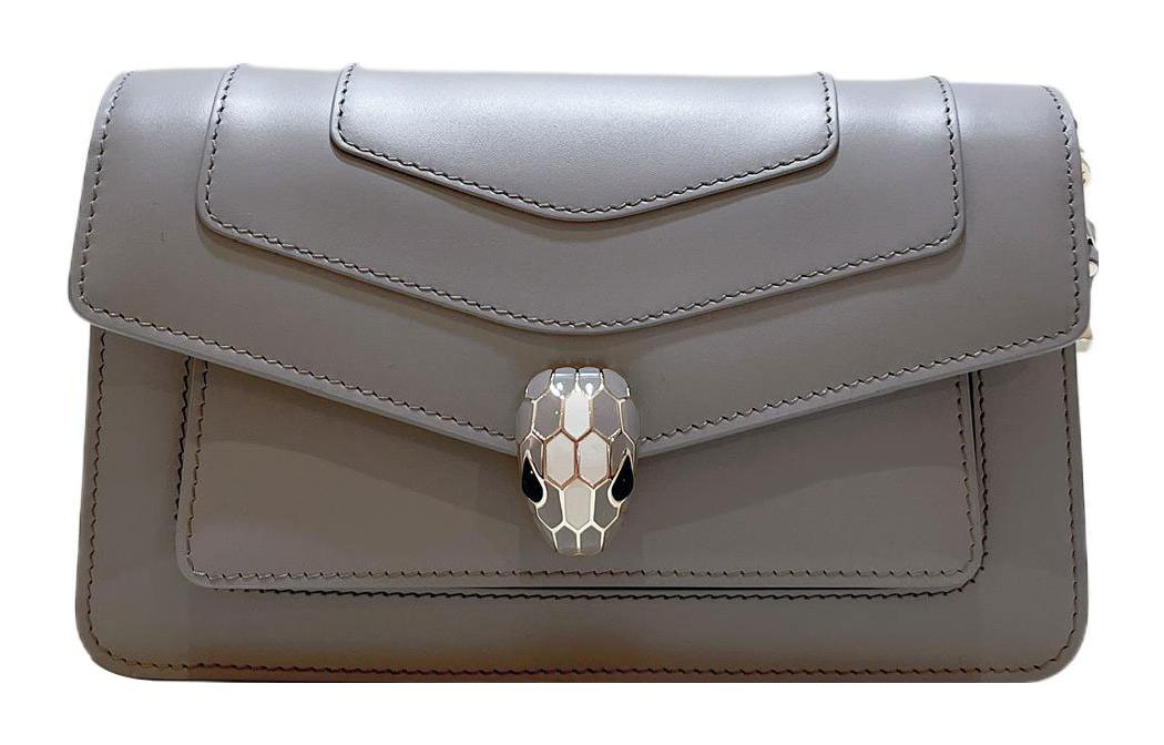 

BVLGARI Сумка через плечо Serpenti Forever из телячьей кожи малого размера женская серая