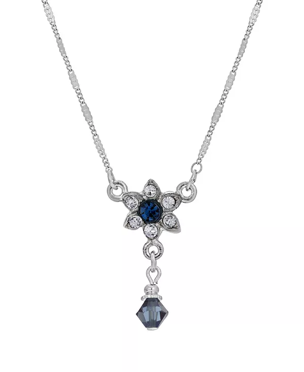 

Ожерелье с миниатюрными цветочками 2028, blue