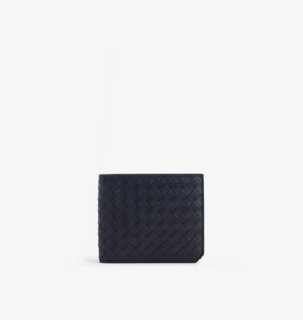 

Кошелек из кожи Intrecciato Bottega Veneta, серебряный