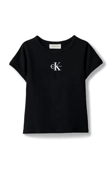 Футболка с коротким рукавом культовым логотипом Calvin Klein Jeans, черная — фото 2