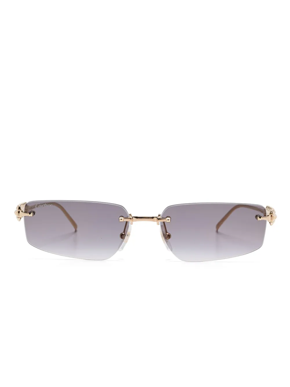 

Солнцезащитные очки в безободковой оправе Cartier Eyewear, золотой