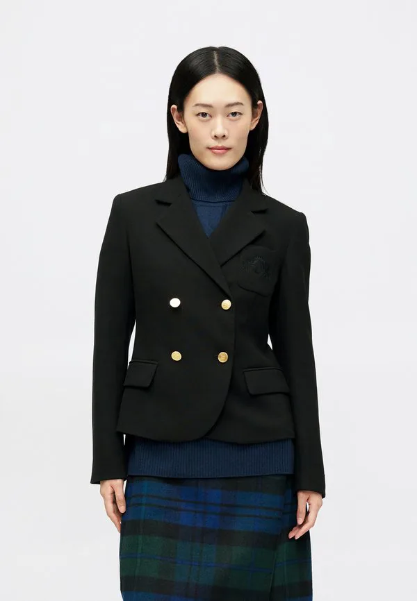 Пиджак приталенного кроя с вышивкой герба. Tommy Hilfiger, Black