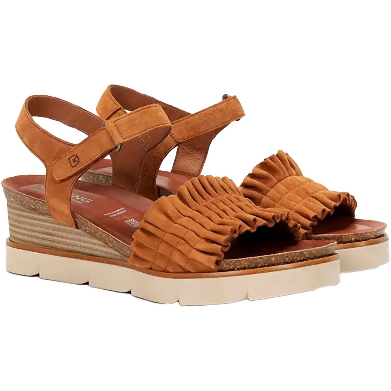 Women's Agnes Suede Sandal In Cuero Dorking by Fluchos, Cuero — фото 3