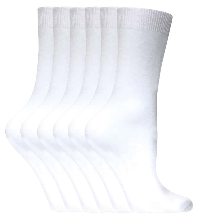 

6 пар женских однотонных хлопковых носков Sock Snob, белый