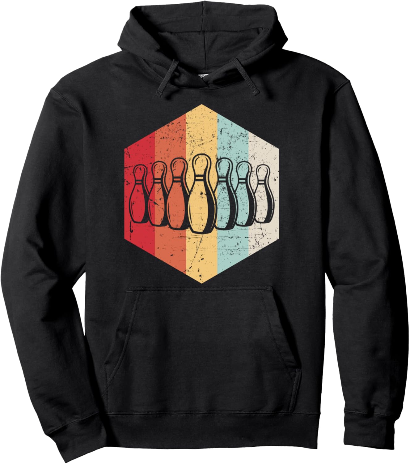 

Худи с изображением боулинга в стиле ретро и кегли для боулинга Bowling Retro Bowler Bowling Ball Gifts, черный