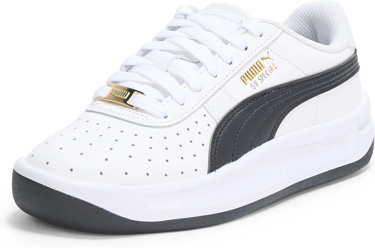 Детские кроссовки PUMA для мальчиков Gv Special с перфорацией и шнуровкой, повседневные - белые, белый/черный