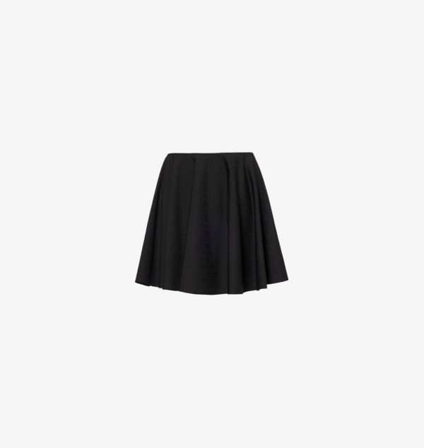 

Мини-Юбка из шерсти с монограммой в складку Givenchy, черный