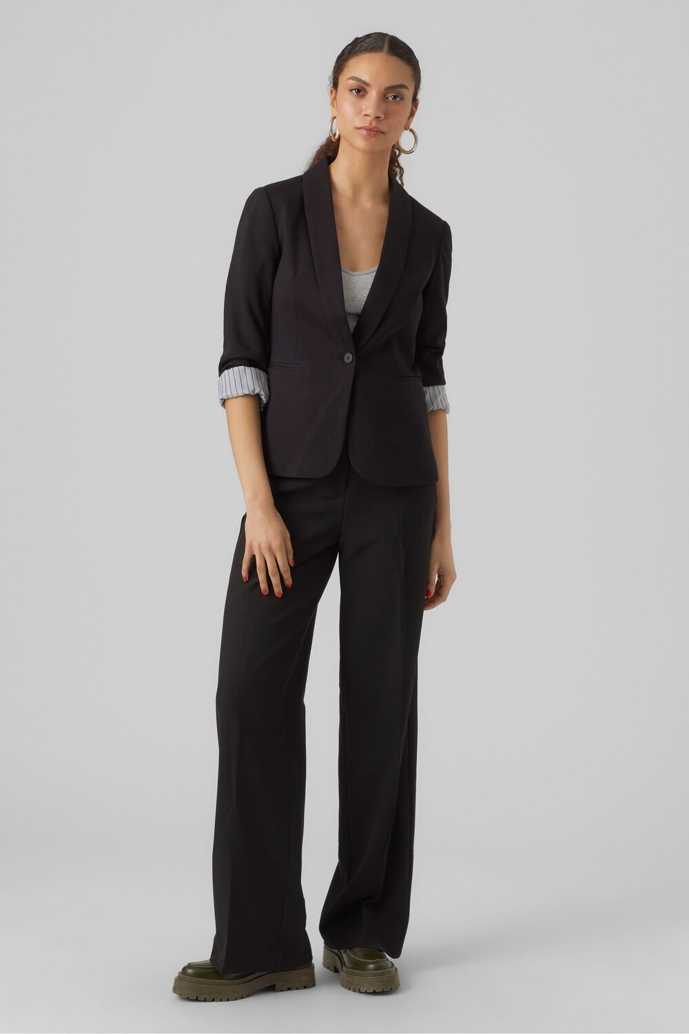 

Элегантный жакет с закатанными рукавами 3/4 Vero Moda, черный
