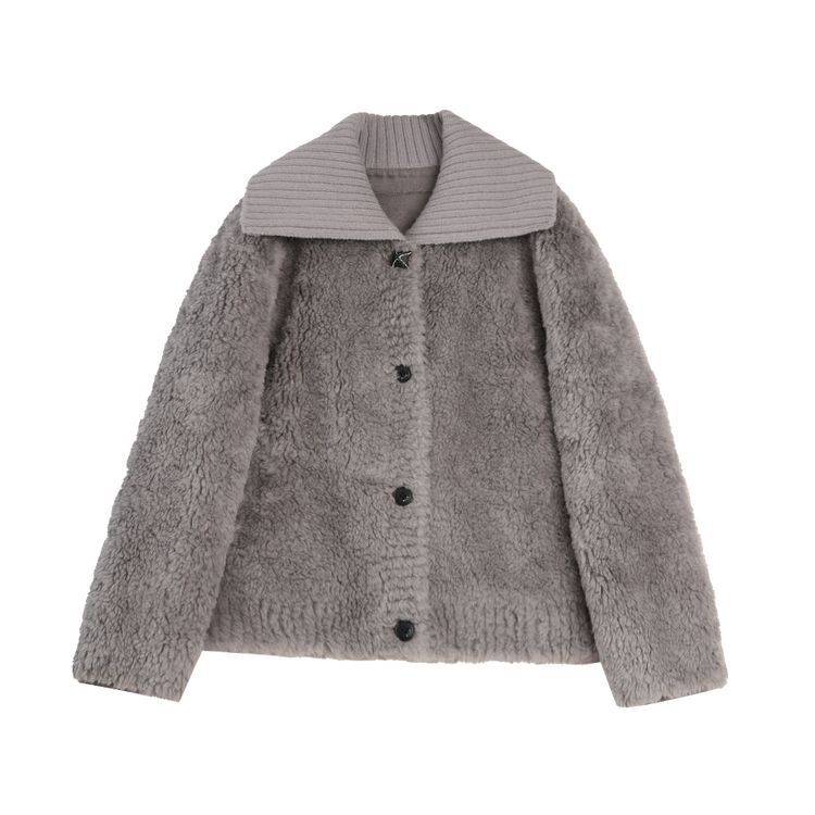 

ELLE Вельветовая куртка Women's Medium Gray Lapel Thickened