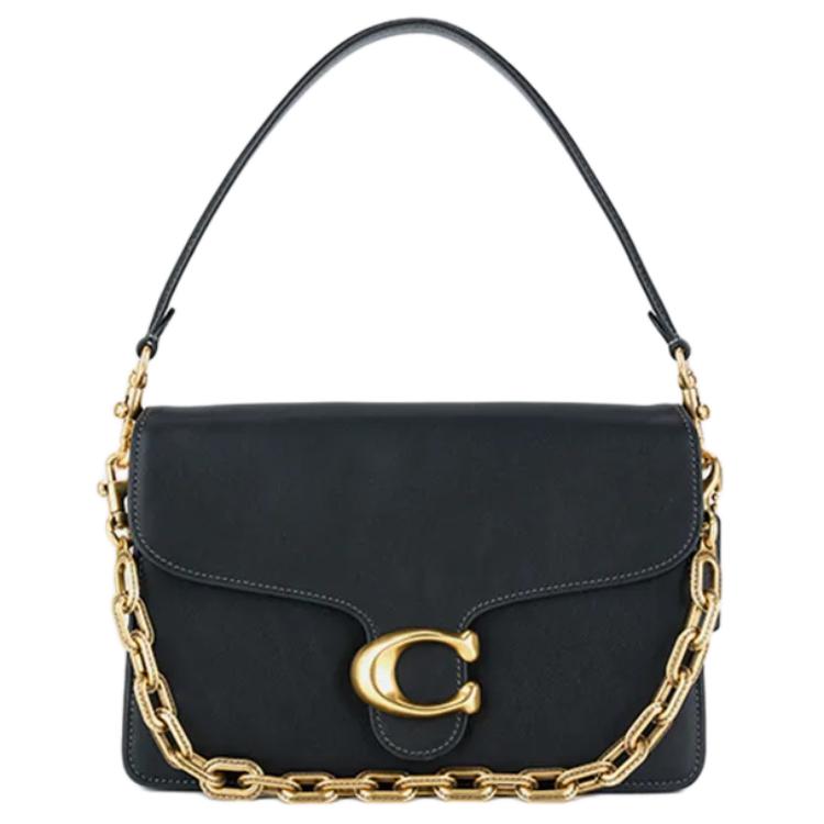 

COACH Женская черная кожаная сумка через плечо