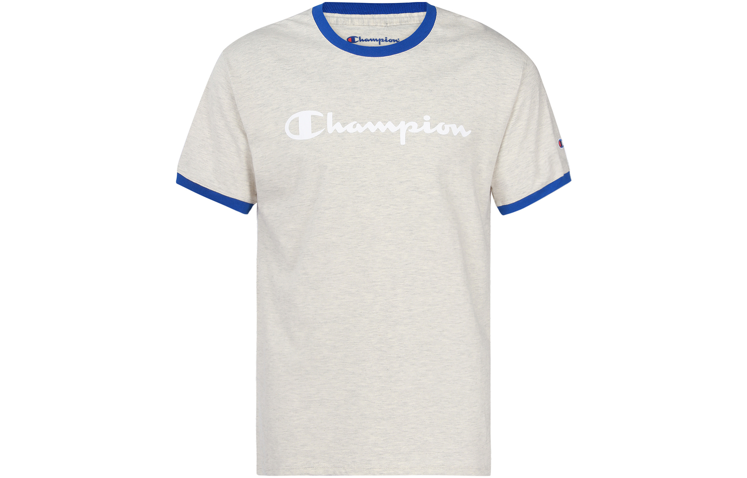 

Champion Футболка Unisex серый основной синяя отделка, Синий, Champion Футболка Unisex серый основной синяя отделка