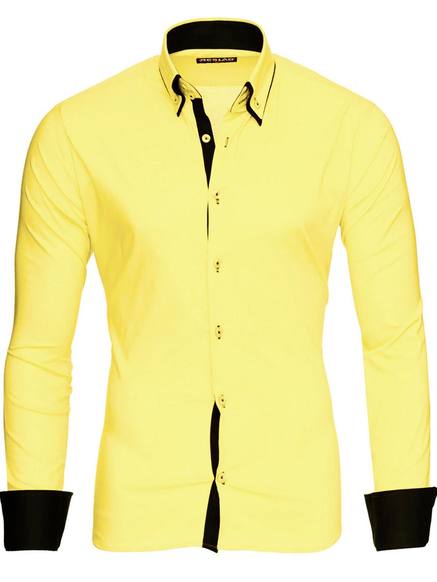 

Рубашка Slim Fit на пуговицах Reslad RS7050, желтый