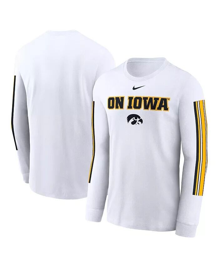 

Мужская белая футболка с длинным рукавом и надписью «Local Spirit» от Iowa Hawkeyes Nike