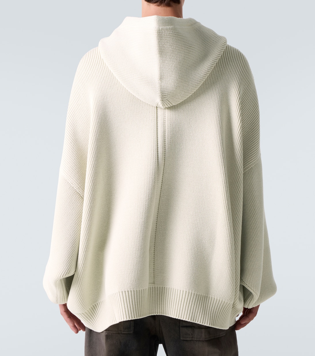 Худи Hun из натуральной шерсти в рубчик Rick Owens, Natural — фото 4