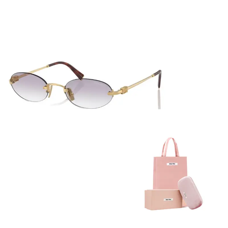 

MIU MIU Солнцезащитные очки с круглой оправой, Gold