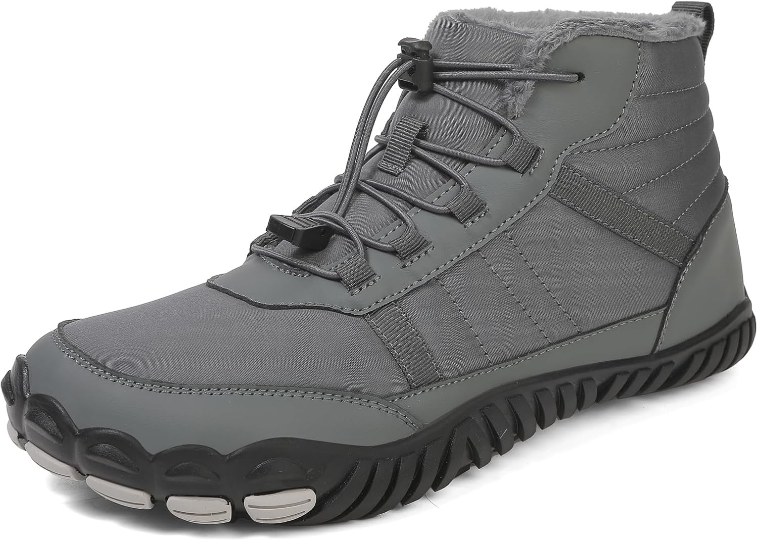 

Зимние мужские походные ботинки, водонепроницаемые, с теплым хлопком и флисовой подкладкой, идеально подходят для походов Generic, темно-серый