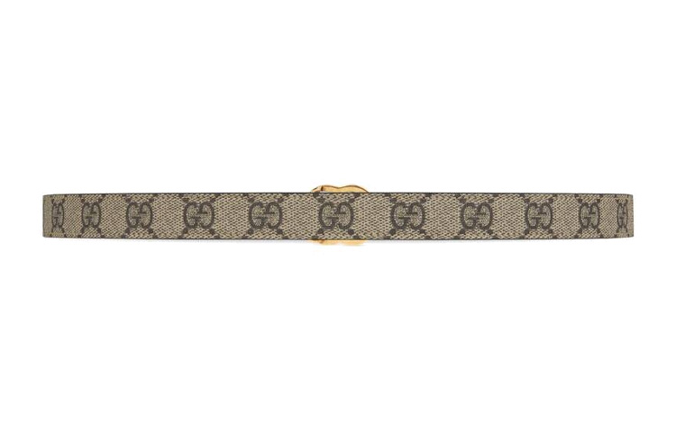GUCCI Тонкий ремень GG Marmont, Beige & Ebony — фото 4