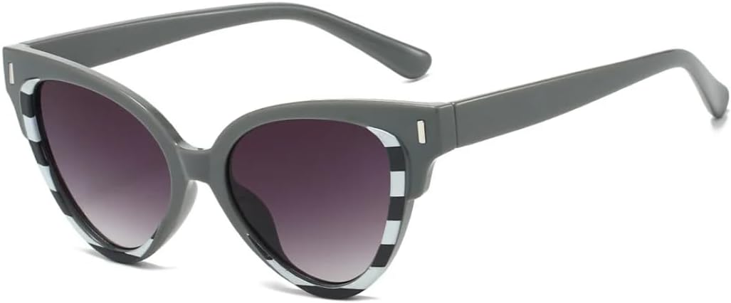 

Солнцезащитные очки с защитой UV400 | «Кошачий глаз» с заклепками, леопардовый градиент | для женщин и мужчин, для занятий спортом на открытом воздухе и вождения DSVIGF, Gray