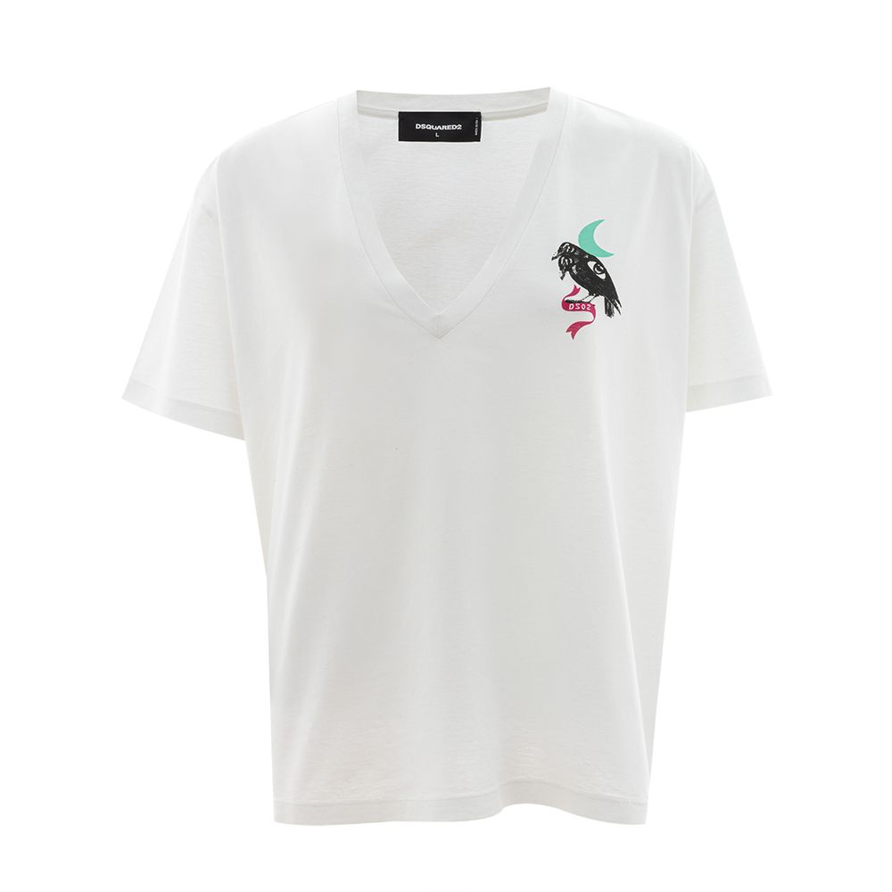 

Белые хлопковые топ и футболка Dsquared2