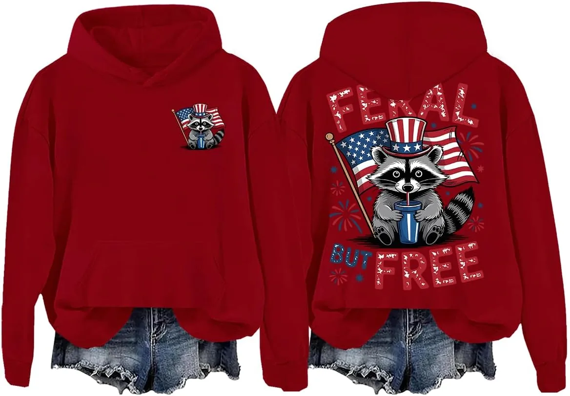 

Толстовка Feral But Free с принтом енота