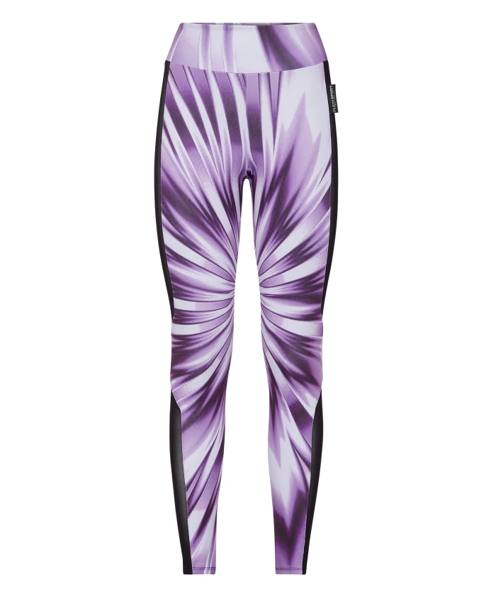 

Леггинсы для бега с высокой талией и принтом тай-дай Plein Sport, фиолетовый