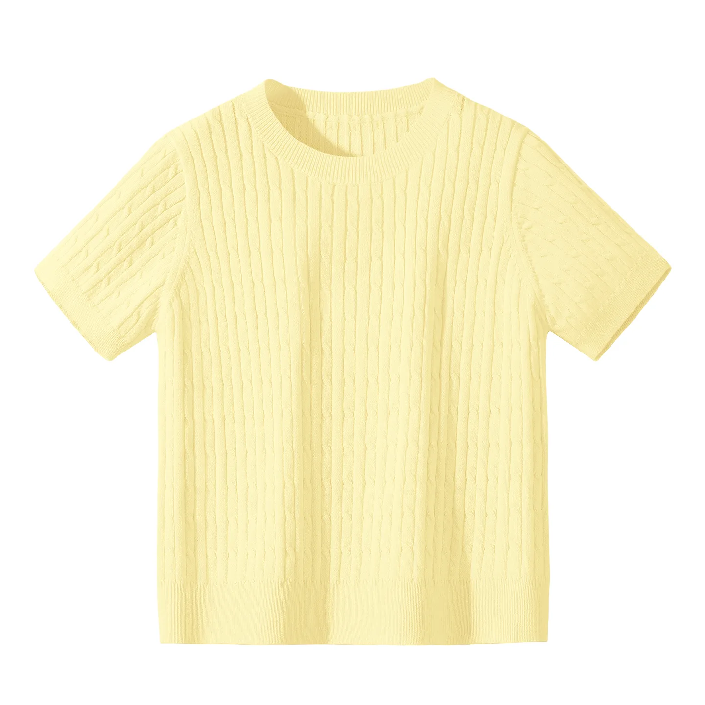 Детский свитер с круглым вырезом Disney, Solid Color Light Yellow