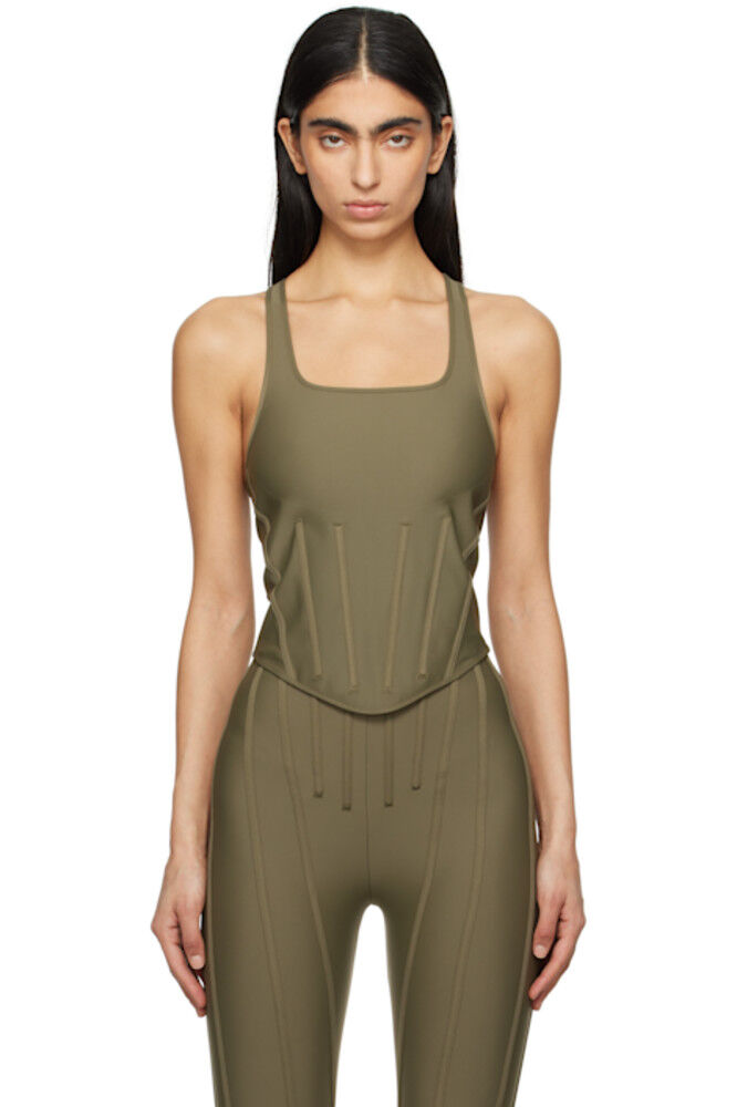 

Корсетная майка цвета хаки Mugler