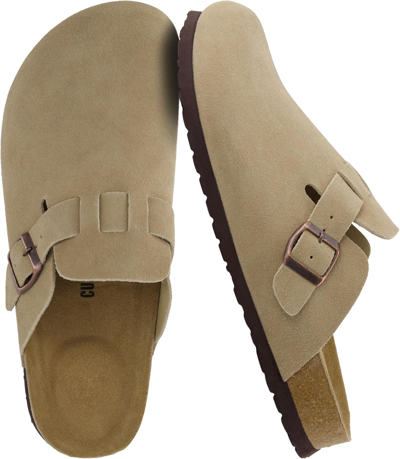 

Мужские сабо CUSHIONAIRE Haze из настоящей замши - удобные слипоны с регулируемой пряжкой, Taupe