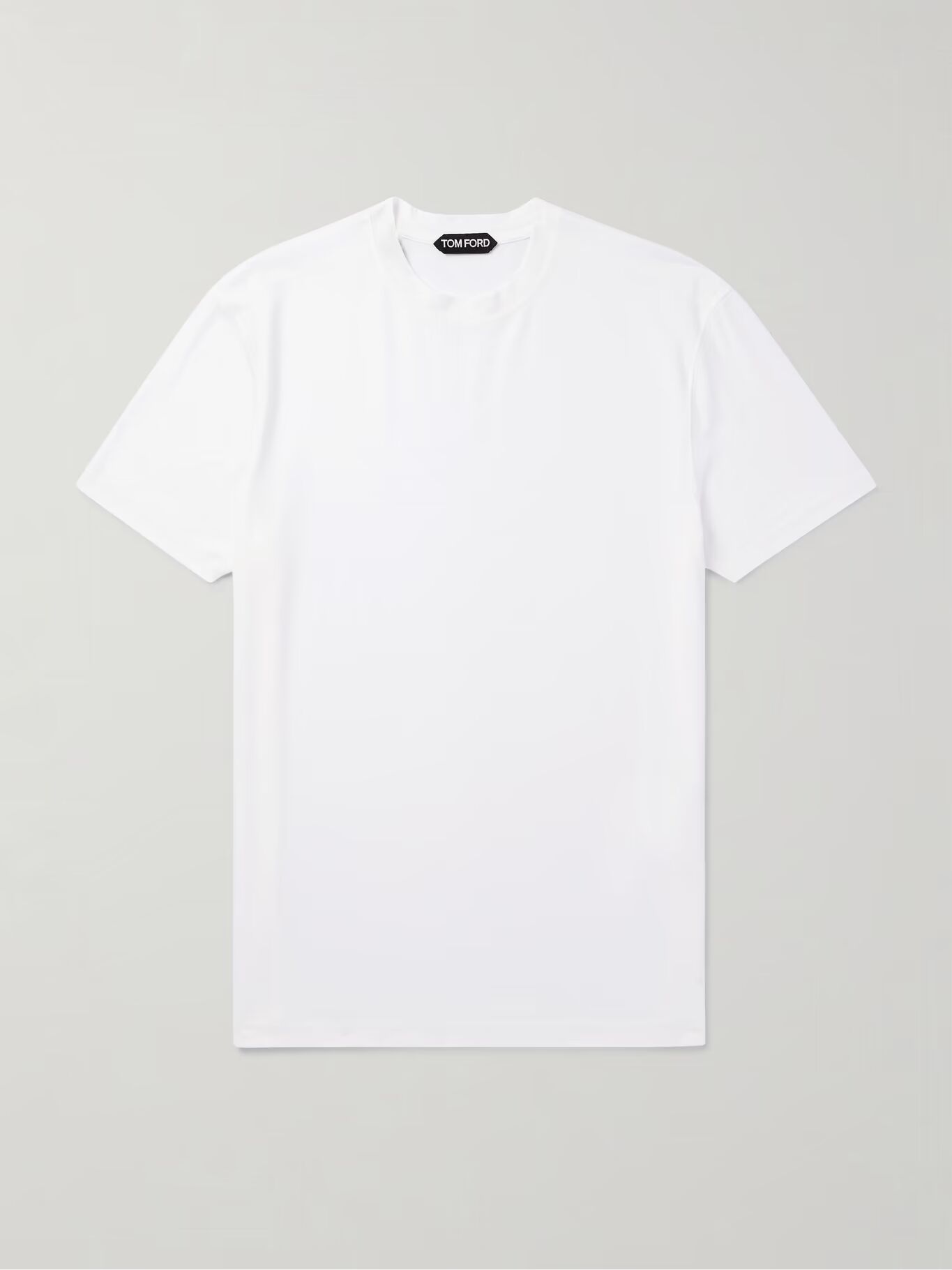

Футболка облегающего кроя из лиоцелла и хлопкового трикотажа TOM FORD, белый