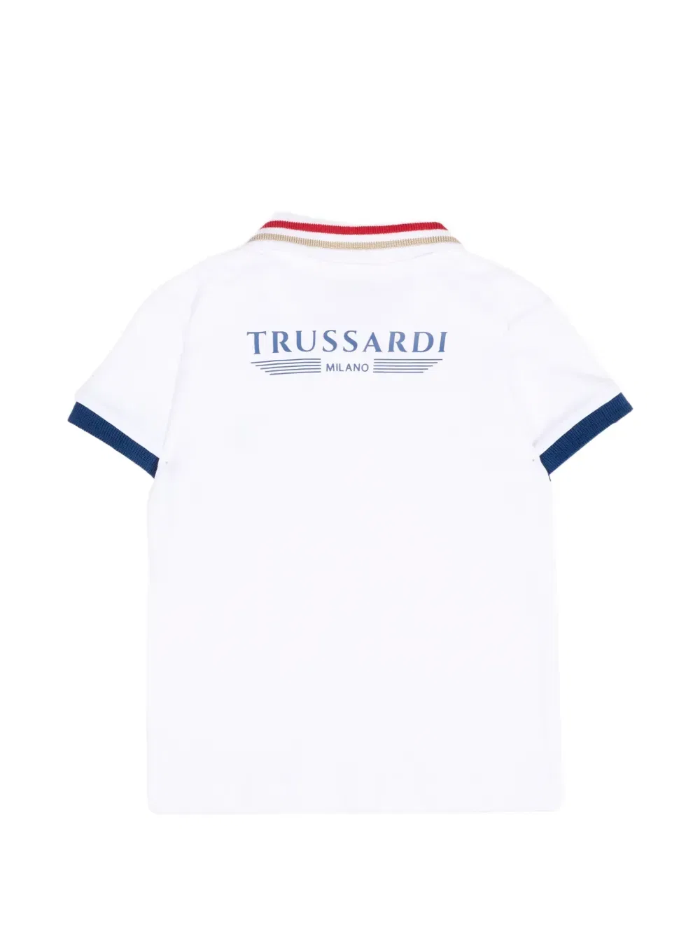 Поло-рубашка в полоску с воротником Trussardi Junior, белый — фото 2