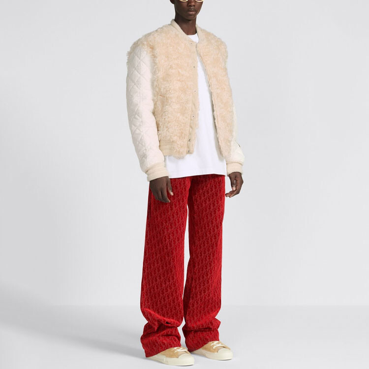 SS23 Лунный Новый год куртка мужская Off White Dior, кремовый — фото 3