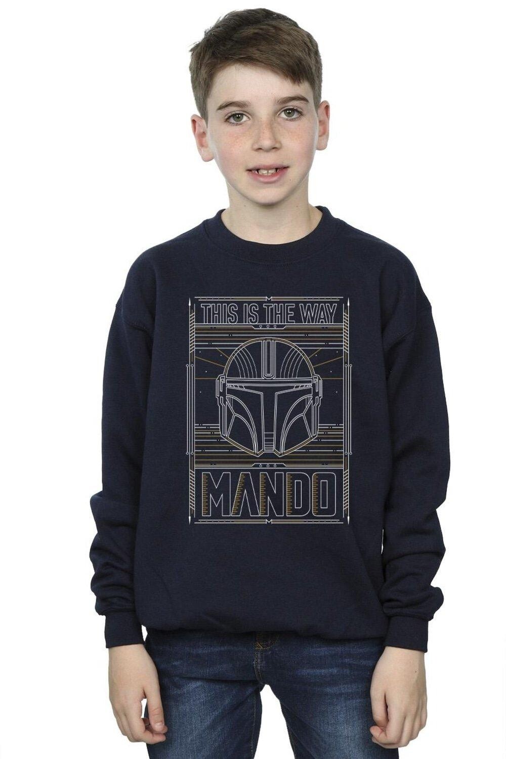 

Толстовка The Mandalorian The Way с контурным шлемом Star Wars, темно-синий