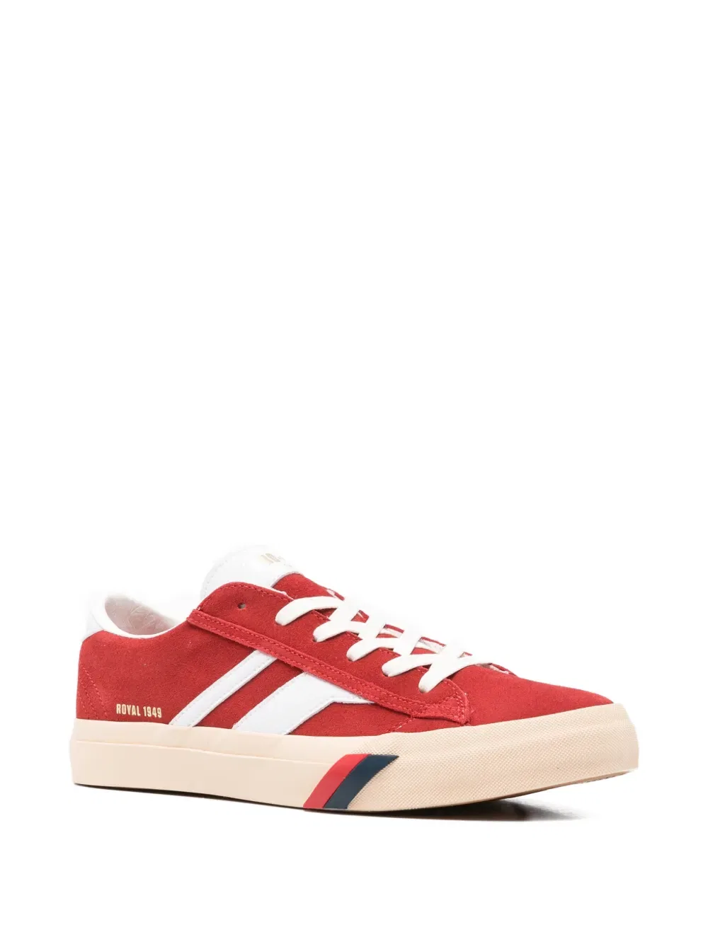 Королевские классические полосатые низкие кроссовки Pro-Keds, красный — фото 2