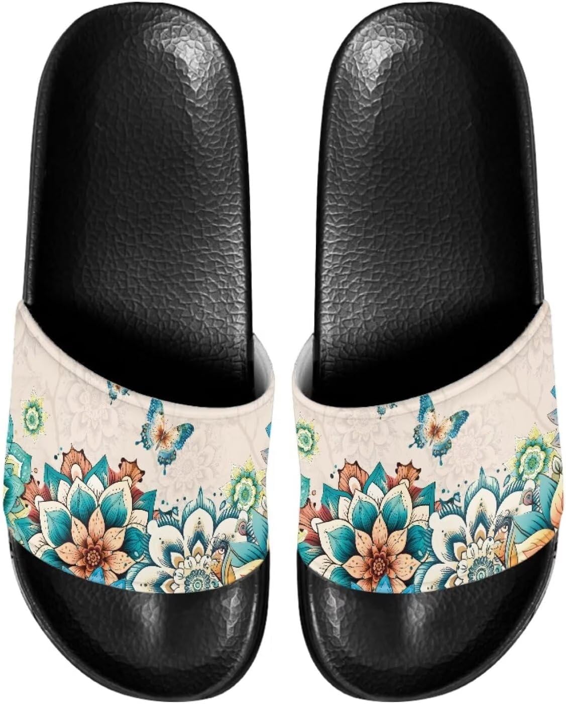 

Мужские повседневные домашние сандалии Нескользящие тапочки для ванной и душа Пляжные шлепанцы для бассейна для пар Judentidos, Mandala Butterfly
