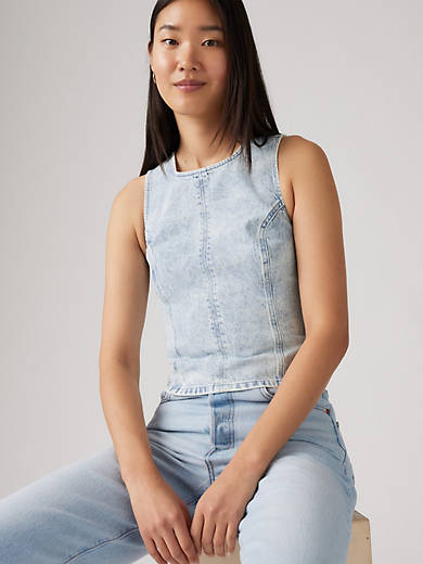 

Топ-топ из денима Topanga Levi's, цвет Healing Waters Top - Medium Wash