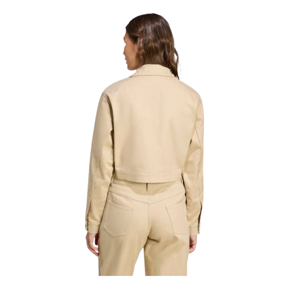 (WMNS) Укороченная спортивная куртка Adidas Firebird Twill Crop Track Jacket 'Бежевый' — фото 2