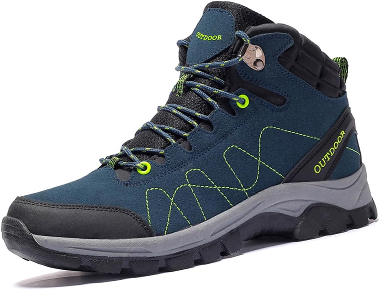 

Мужские походные ботинки Lanverth, водонепроницаемые, утепленные мехом, зимние снегоступы, нескользящие высокие ботинки для трекинга, кемпинга и активного отдыха на природе, темно-синий