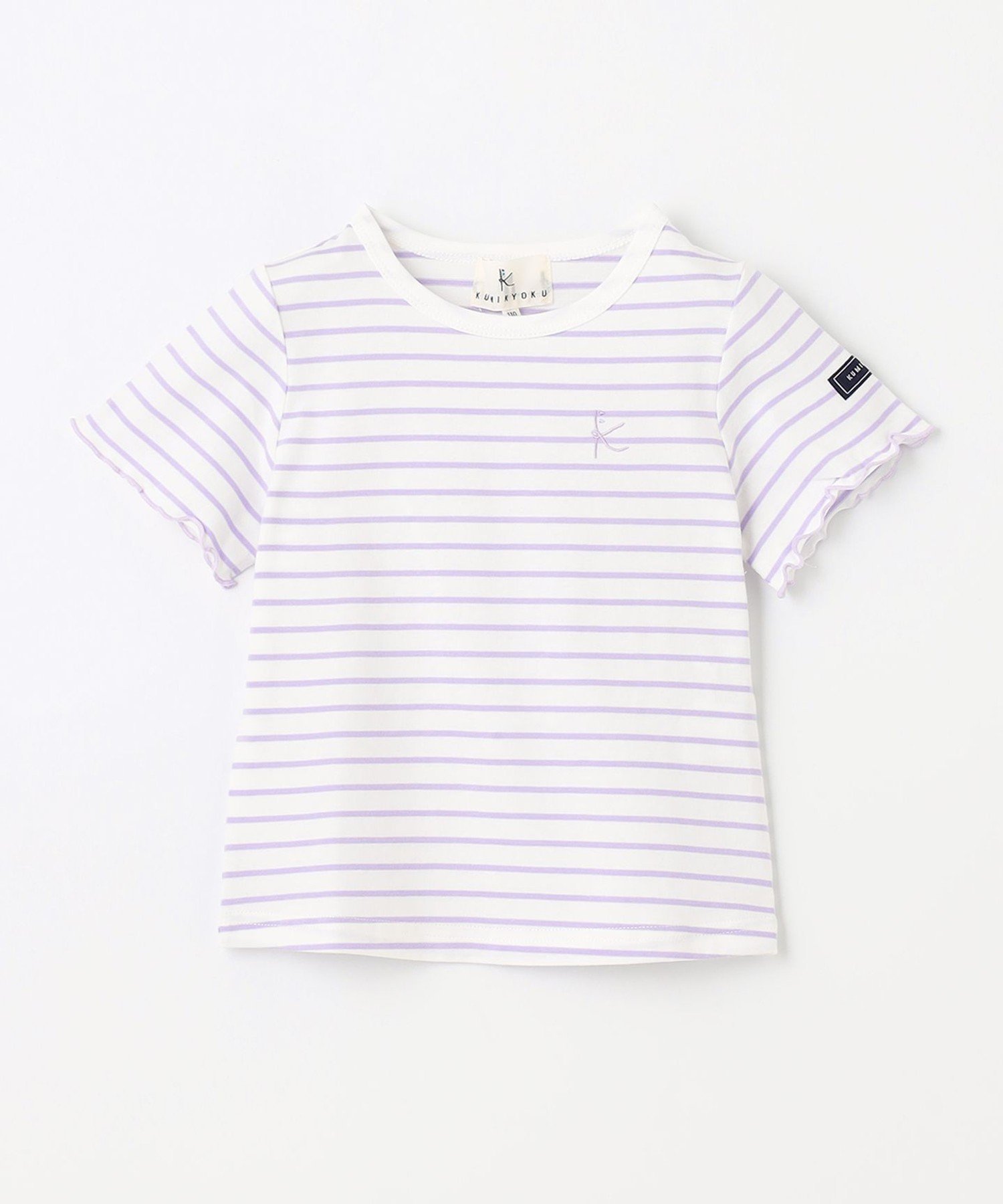 [110-140 см] Полосатая футболка с коротким рукавом Kids Suite, Lavender x Off-white [182] — фото 3