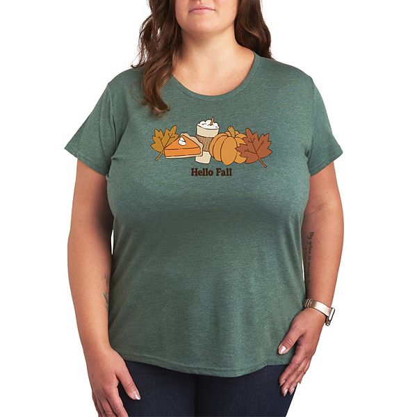 

Футболка Plus size с принтом hello fall Licensed Character, Heather Juniper