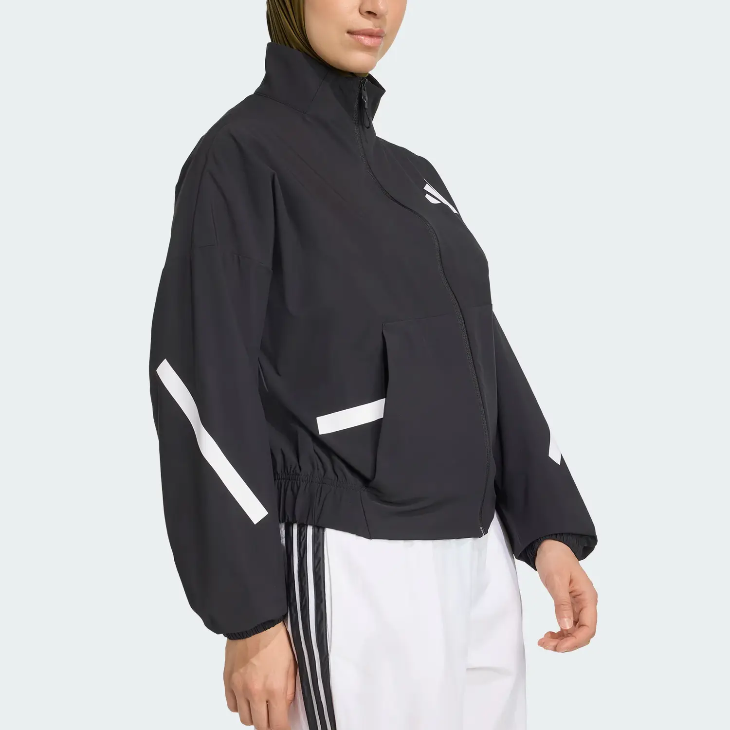 Adidas Куртка женская толстовка с капюшоном, Black/White — фото 4