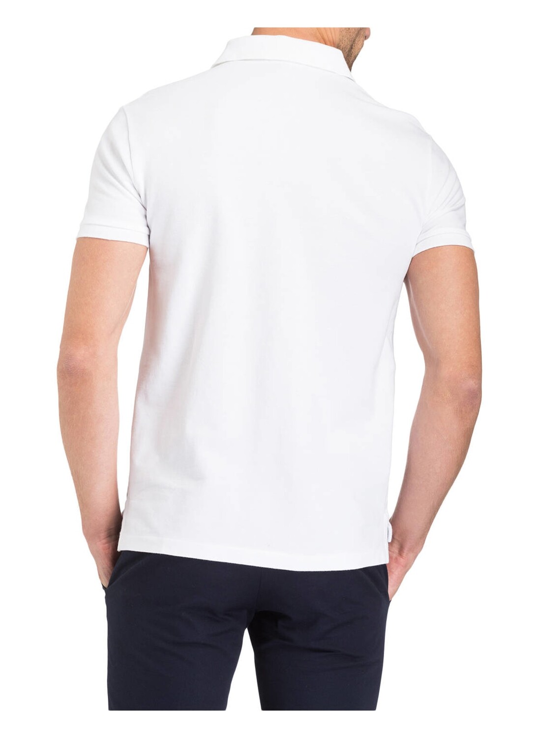 Рубашка поло POLO RALPH LAUREN Piqué Slim Fit, белый — фото 3