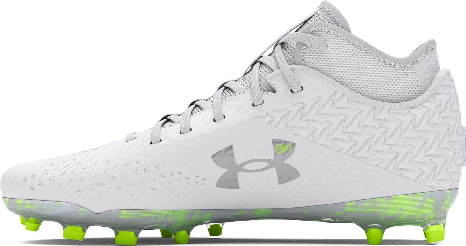 

Under Armour мужские футбольные бутсы UA Spotlight 4 MC - индивидуальная посадка и оптимальное сцепление, White/Palm Leaf