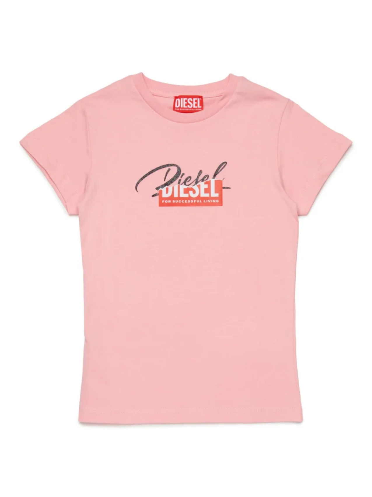 

Diesel Kids футболка с логотипом и эффектом потертости, розовый