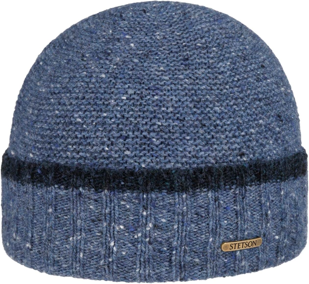 

Шерстяная вязаная шапка Stetson Donegal Beanie из меланжевой разноцветной полоски, сделано в Италии, мужская, осень-зима, Blue