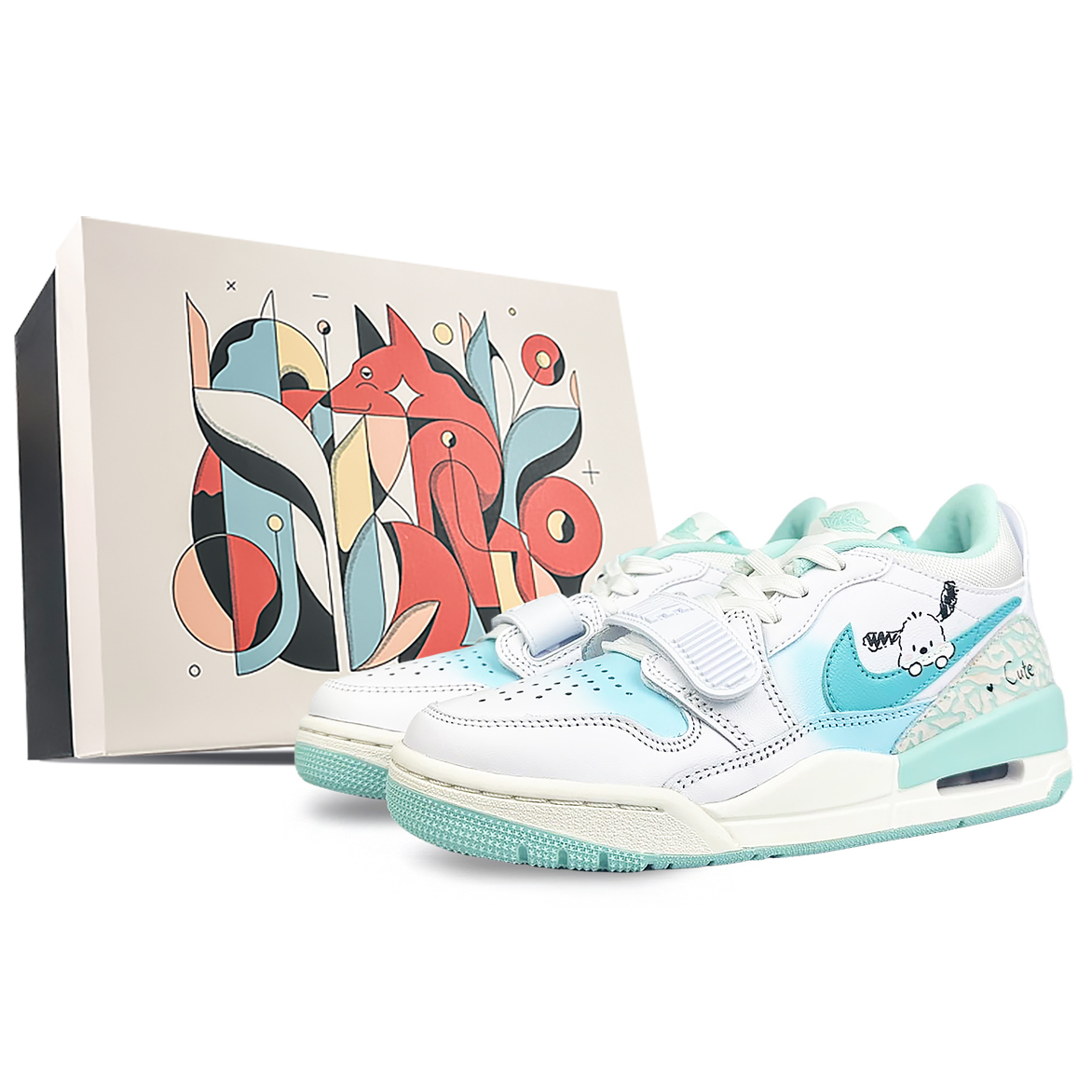 

Jordan Легаси 312 противоскользящие износостойкие низкие винтажные баскетбольные кроссовки женские бело-зеленые, цвет White Green